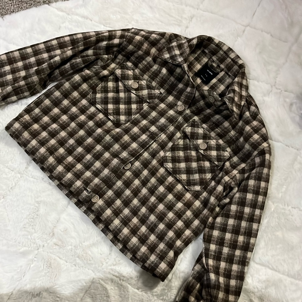 Cotton on plaid crop jacket